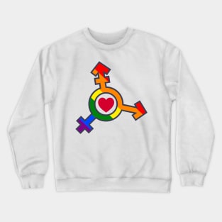 Rainbow Trans Symbol LGBTQ Pride Heart Crewneck Sweatshirt